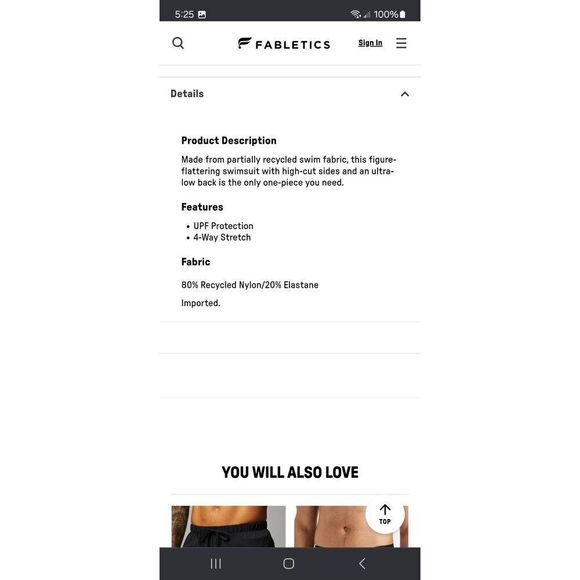 New Med Fabletic Burnt Ochre Wavy Leo Low Back Swimsuit Bathing Suit Swimwear - Picture 4 of 7